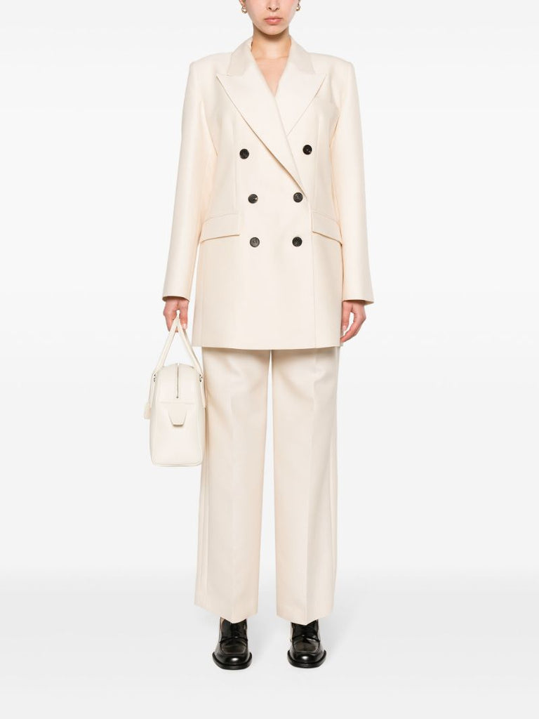 White High Waisted Tailored Trousers