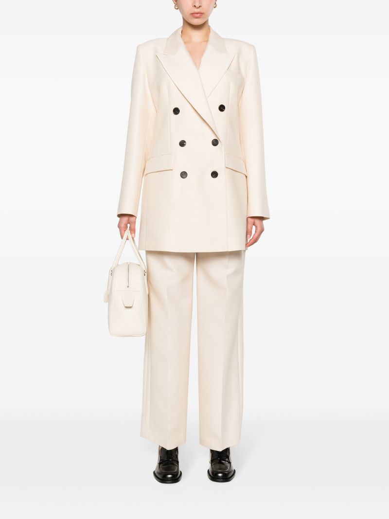 White High Waisted Tailored Trousers