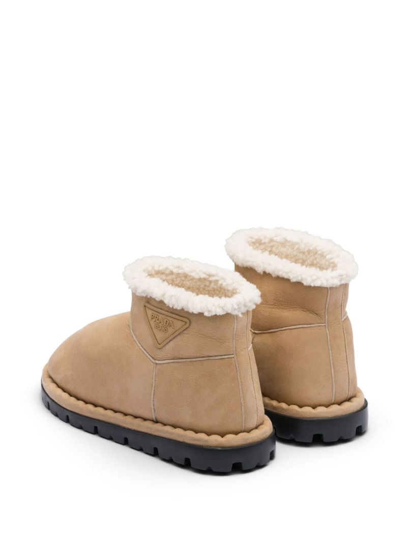Brown Triangle-logo Suede Boots