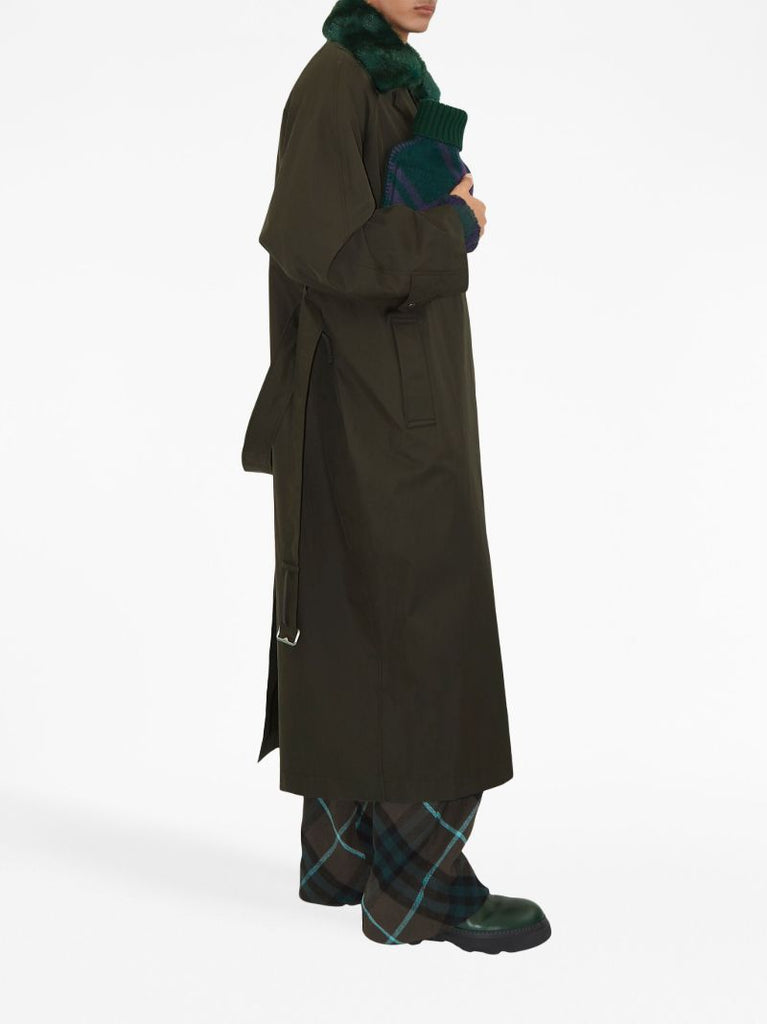 Green Check-jacquard Wool Hot Water Bottle