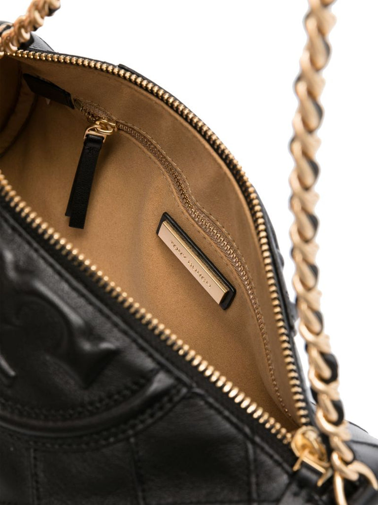 Black Fleming Barrel Quilted Leather Shoulder Bag