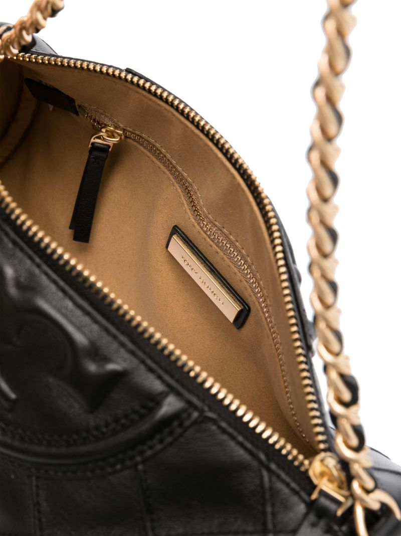 Black Fleming Barrel Quilted Leather Shoulder Bag