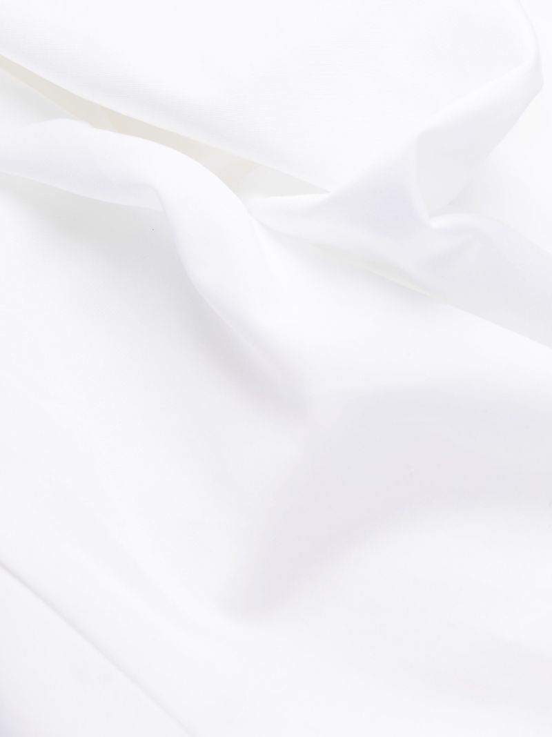 White Cold Shoulder Cotton Shirtdress