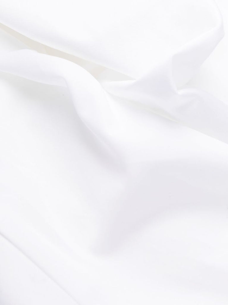 White Cold Shoulder Cotton Shirtdress
