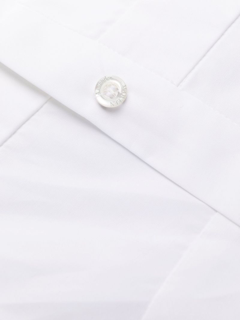 White Cold Shoulder Cotton Shirtdress