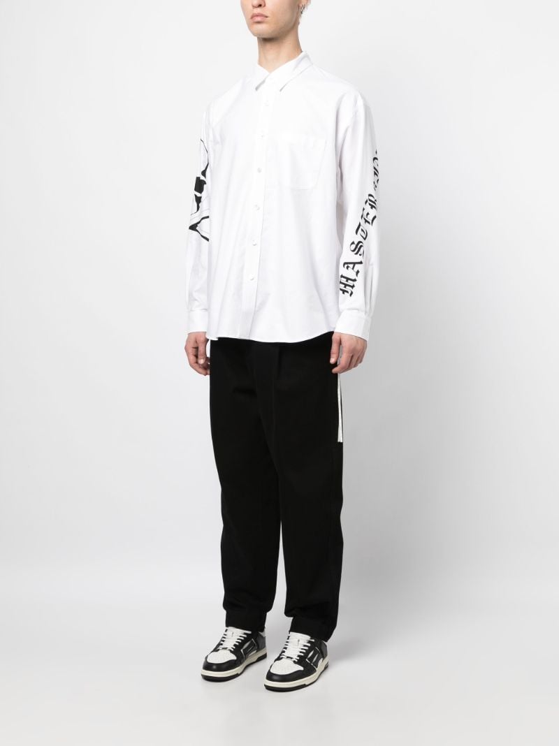 White Skull-print Cotton Shirt