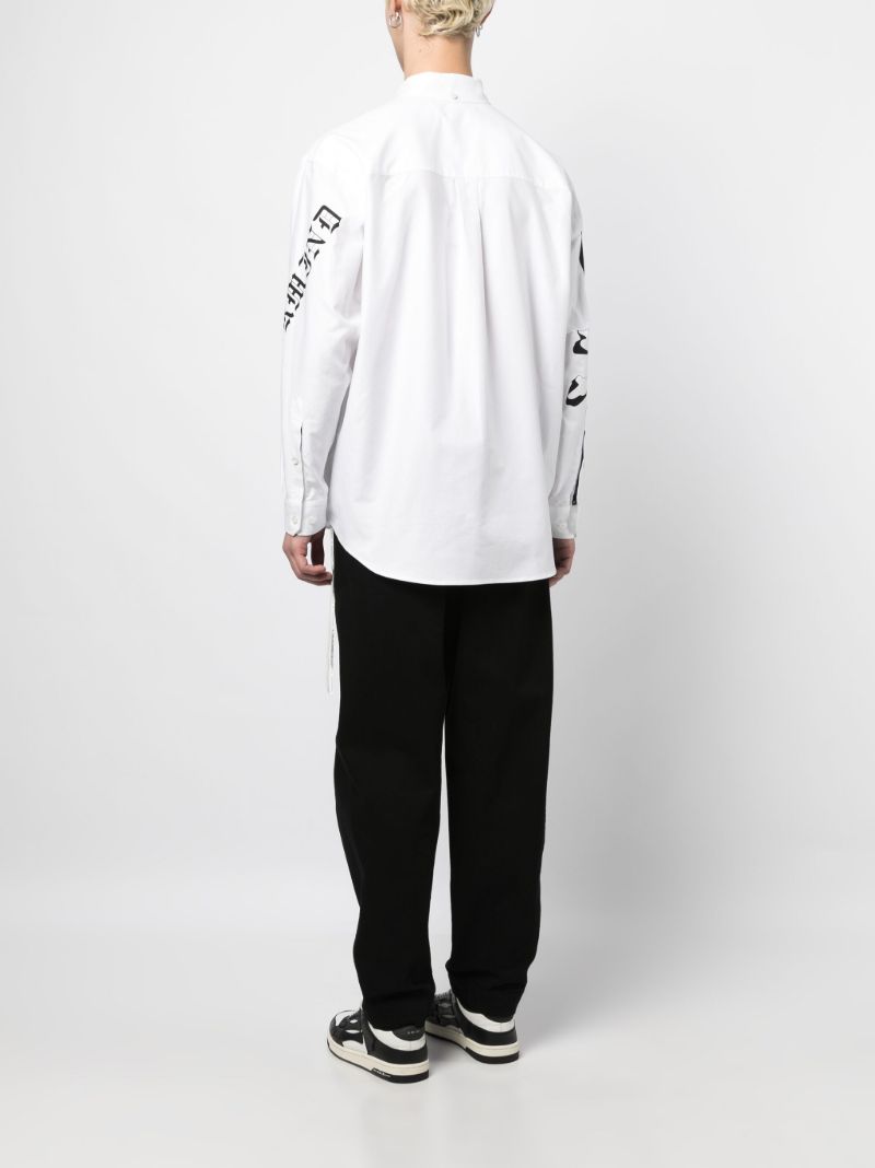 White Skull-print Cotton Shirt