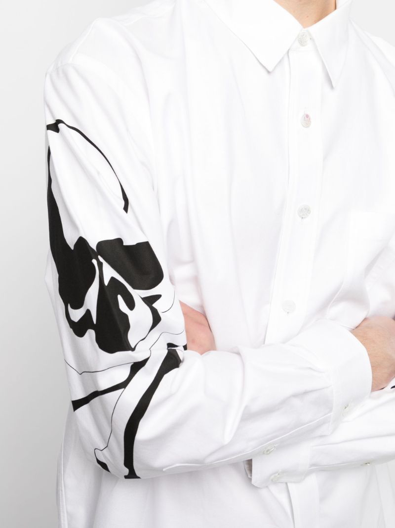 White Skull-print Cotton Shirt