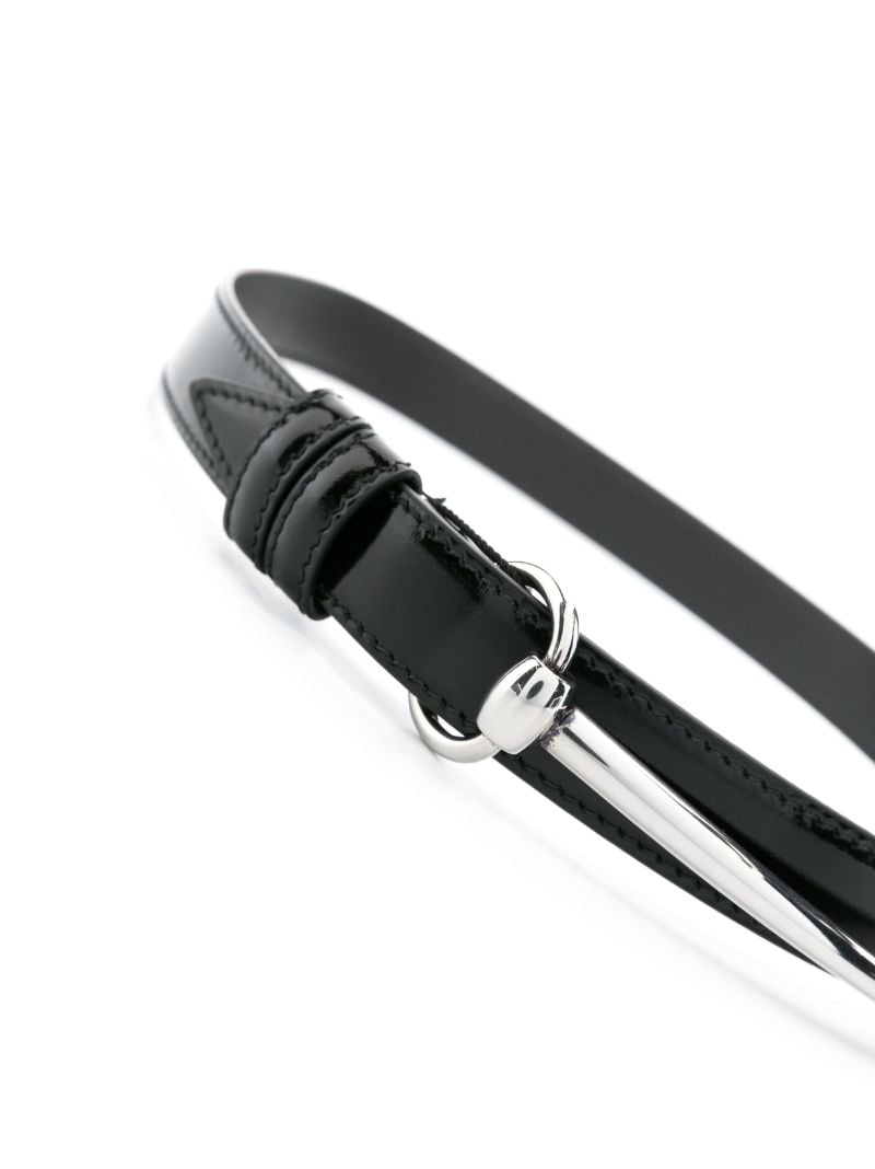Black Horsebit-buckle Leather Belt