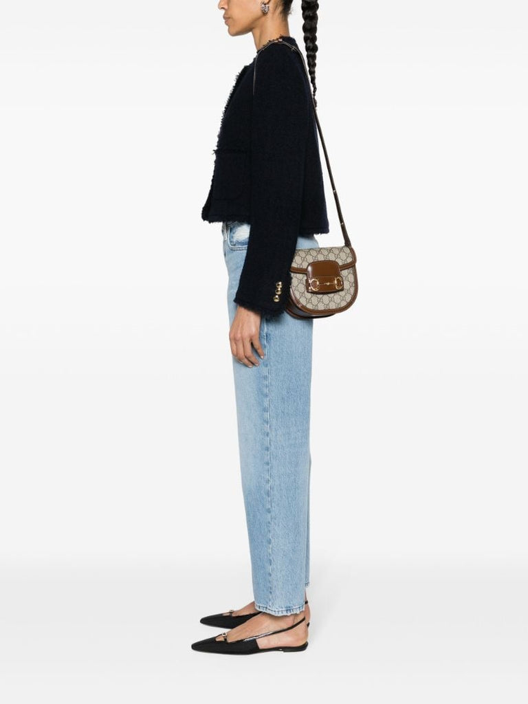 Black Gg Supreme Horsebit 1955 Cross Body Bag