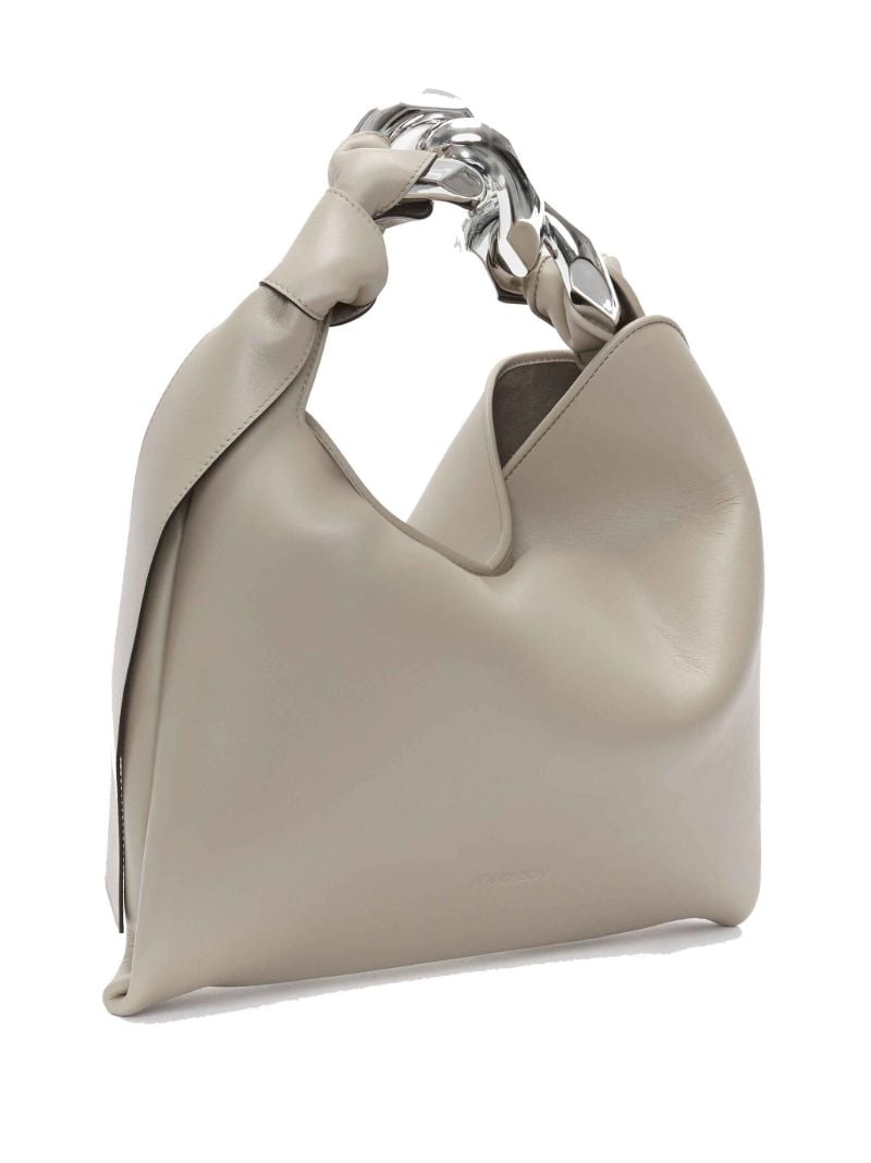 Brown Chain Small Leather Tote Bag