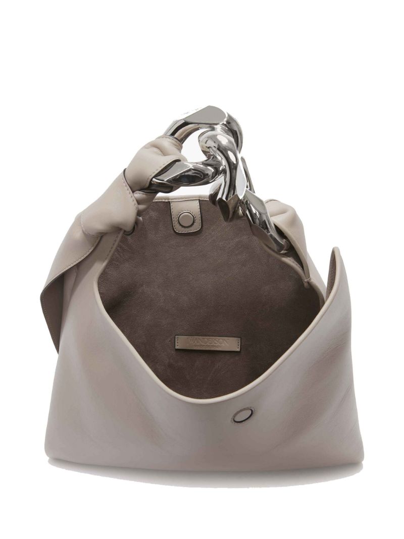 Brown Chain Small Leather Tote Bag