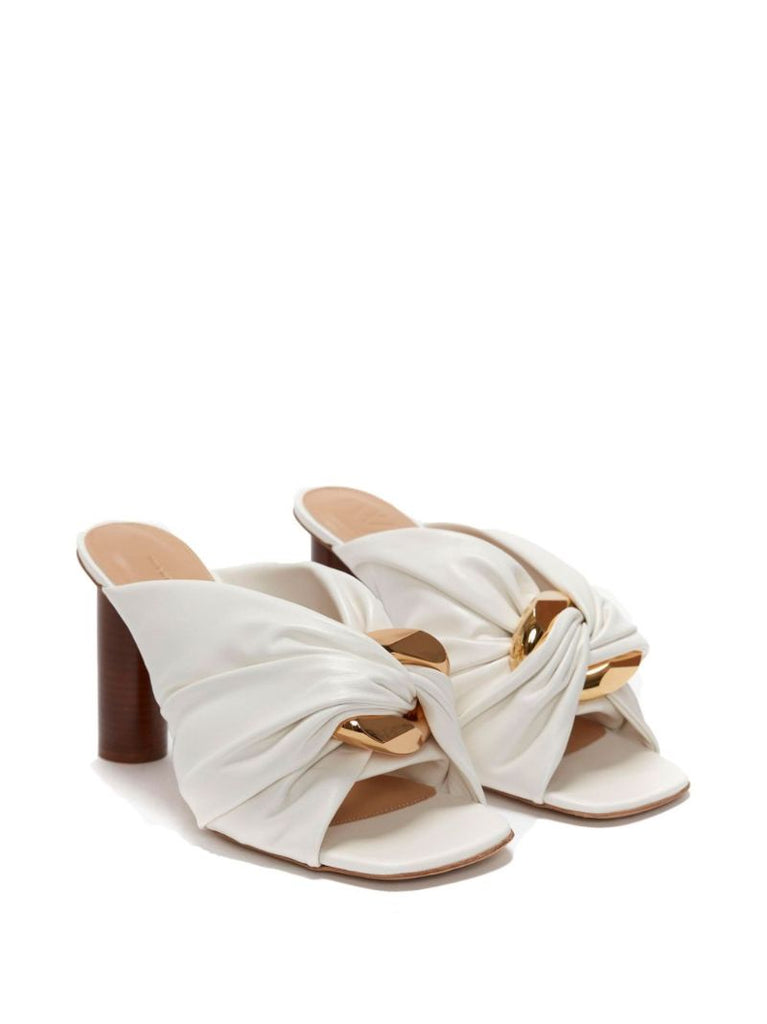 White Corner Leather Mules