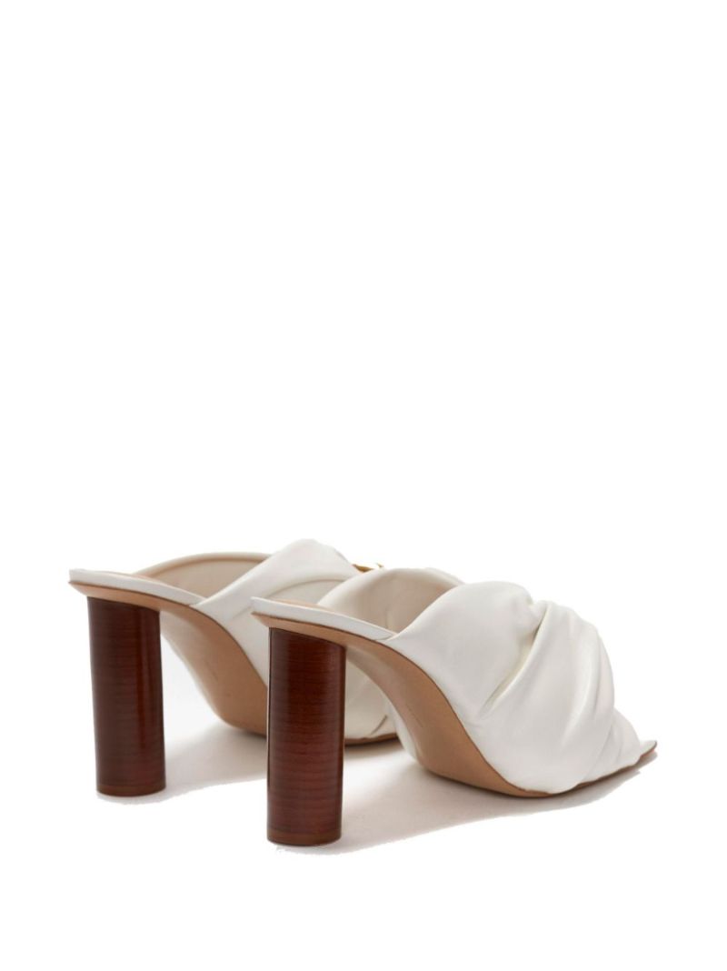 White Corner Leather Mules
