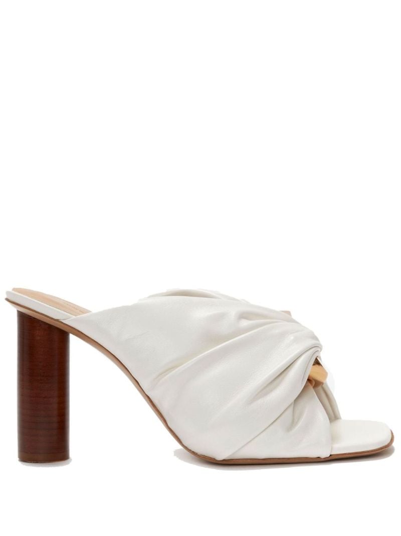 White Corner Leather Mules