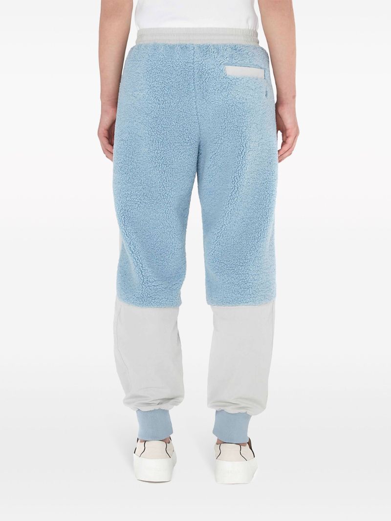 Blue Colour-block Fleece Sweatpants