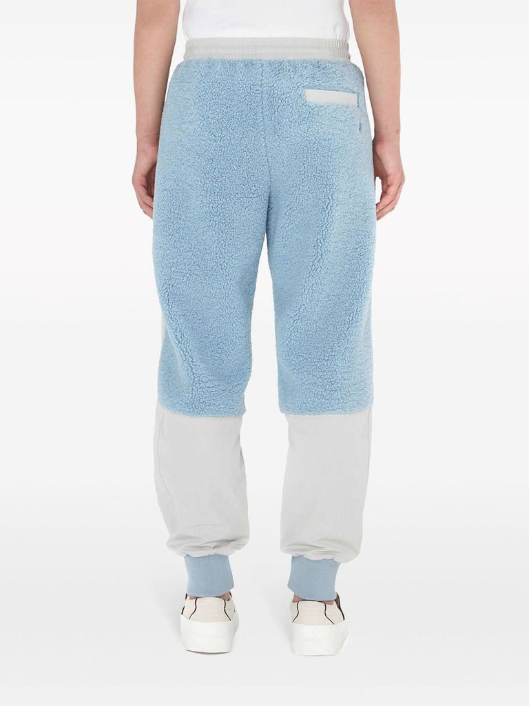 Blue Colour-block Fleece Sweatpants