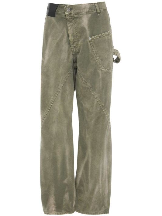 Green Twisted Workwear Jeans