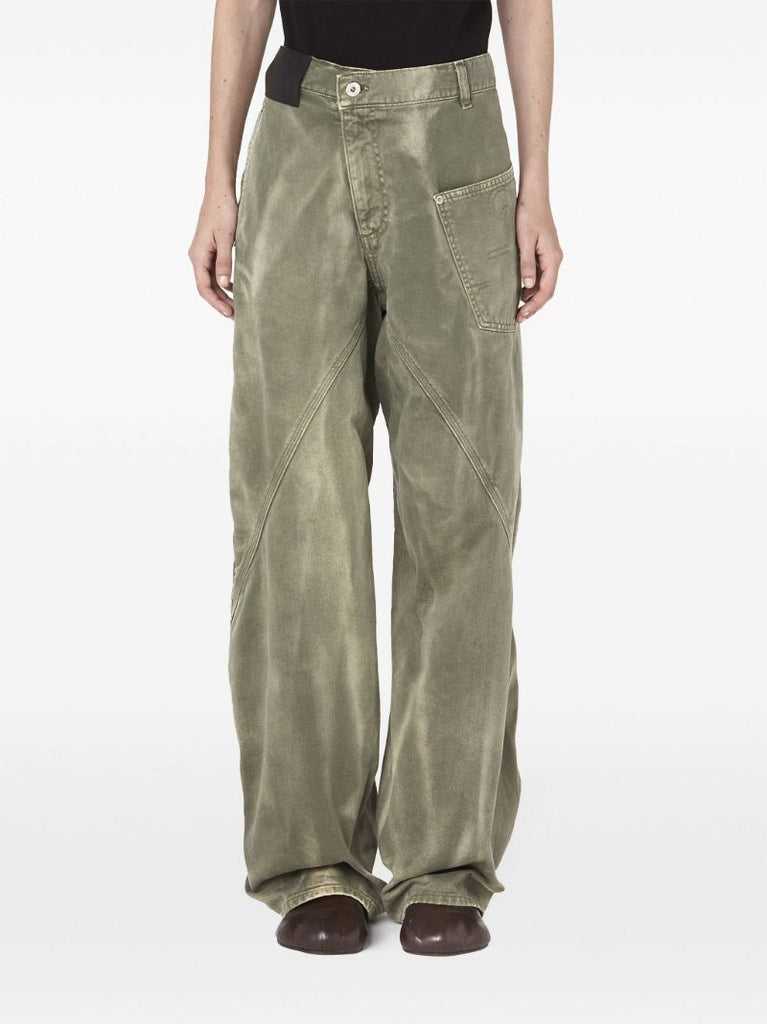 Green Twisted Workwear Jeans