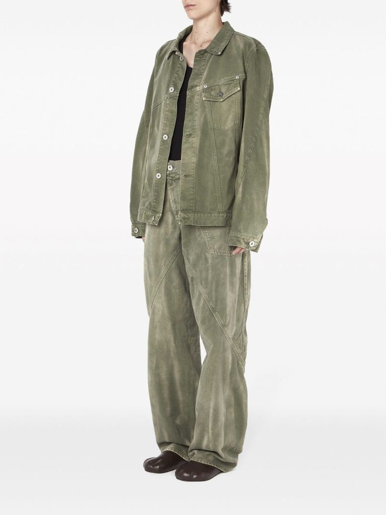 Green Twisted Workwear Jeans