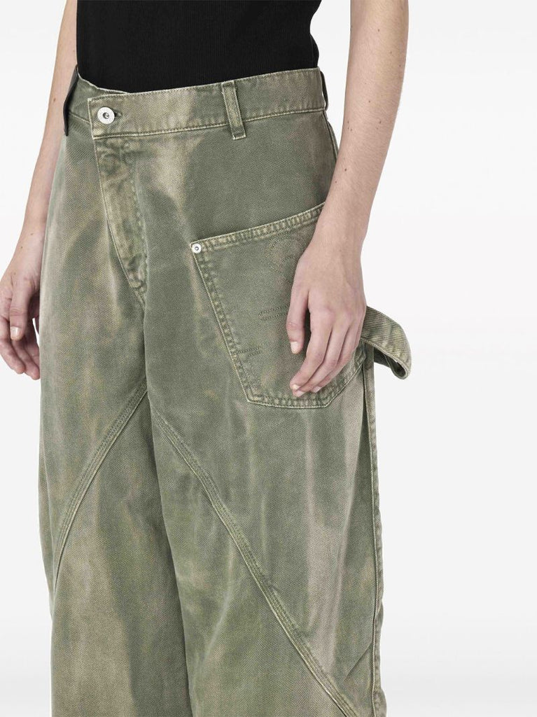 Green Twisted Workwear Jeans