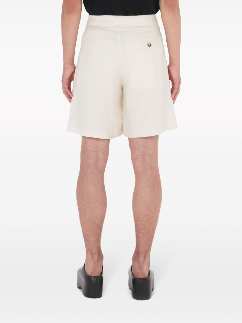 White Logo-tape Wide-leg Shorts