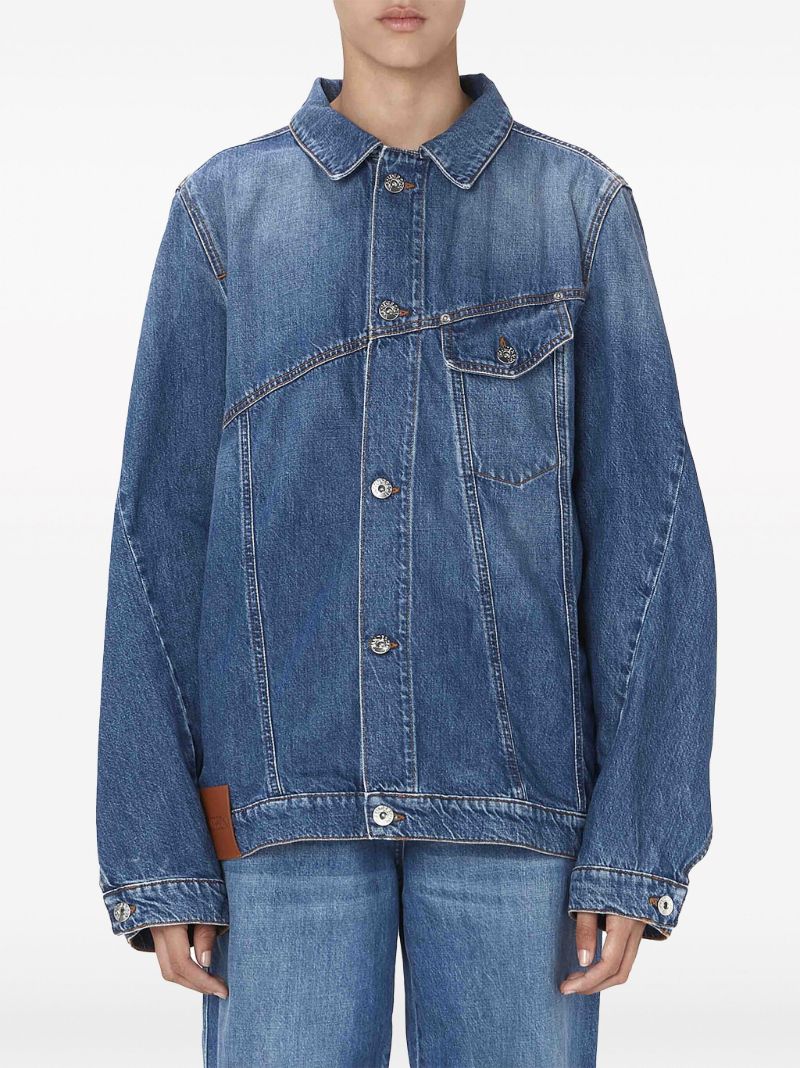 Blue Deconstructed Denim Jacket