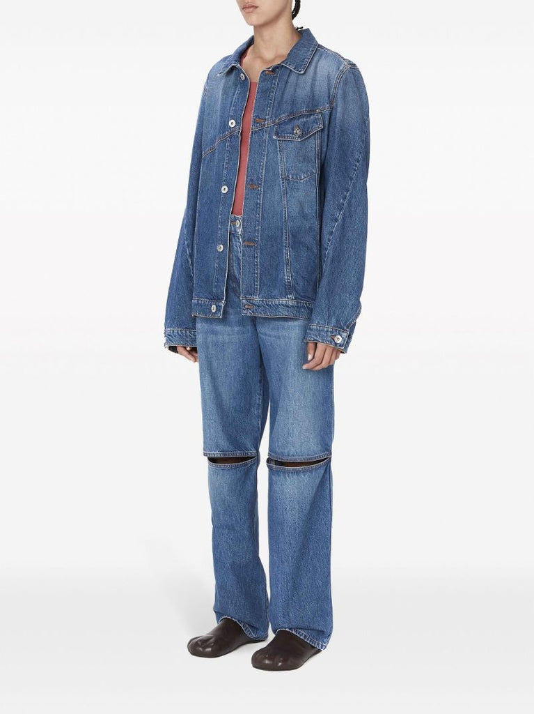 Blue Deconstructed Denim Jacket