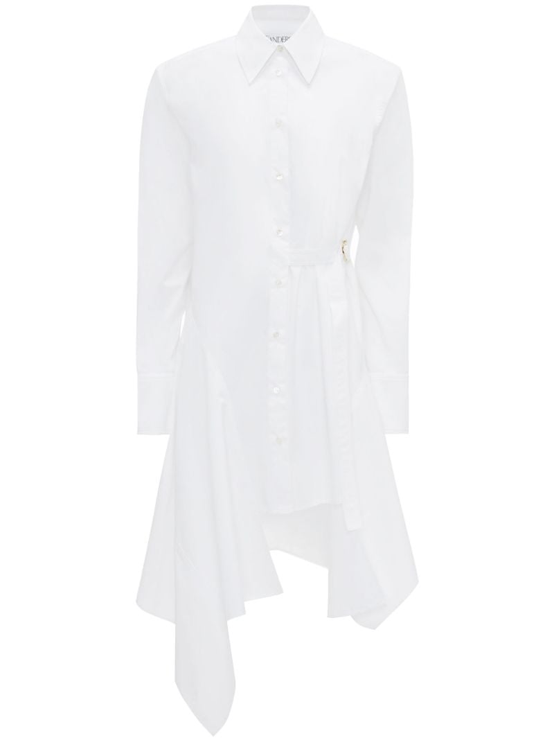 White Desconstructed Cotton Shirtdress