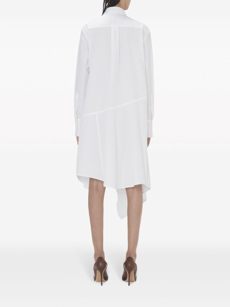 White Desconstructed Cotton Shirtdress