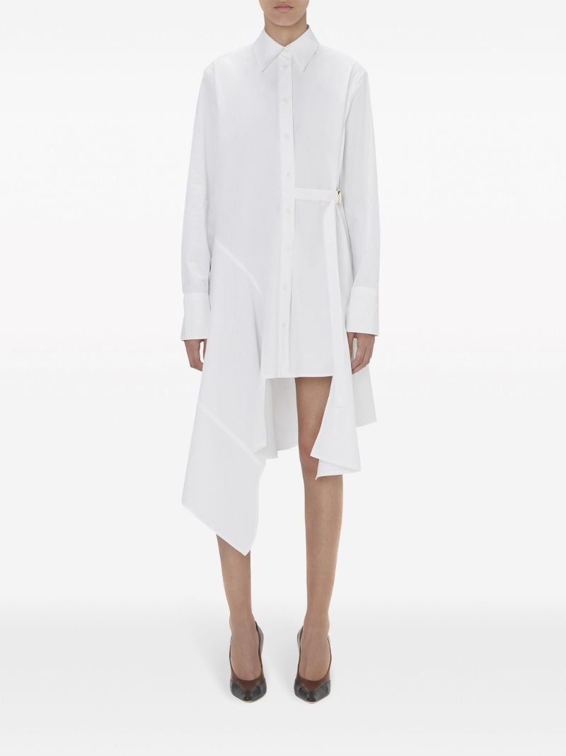 White Desconstructed Cotton Shirtdress