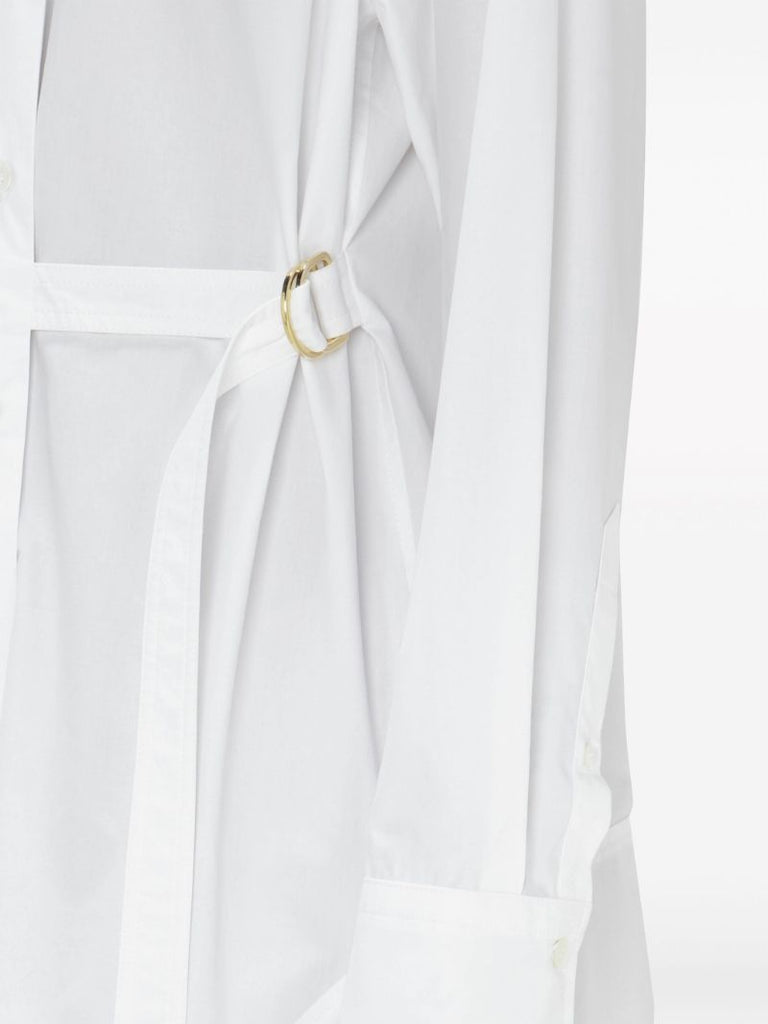 White Desconstructed Cotton Shirtdress