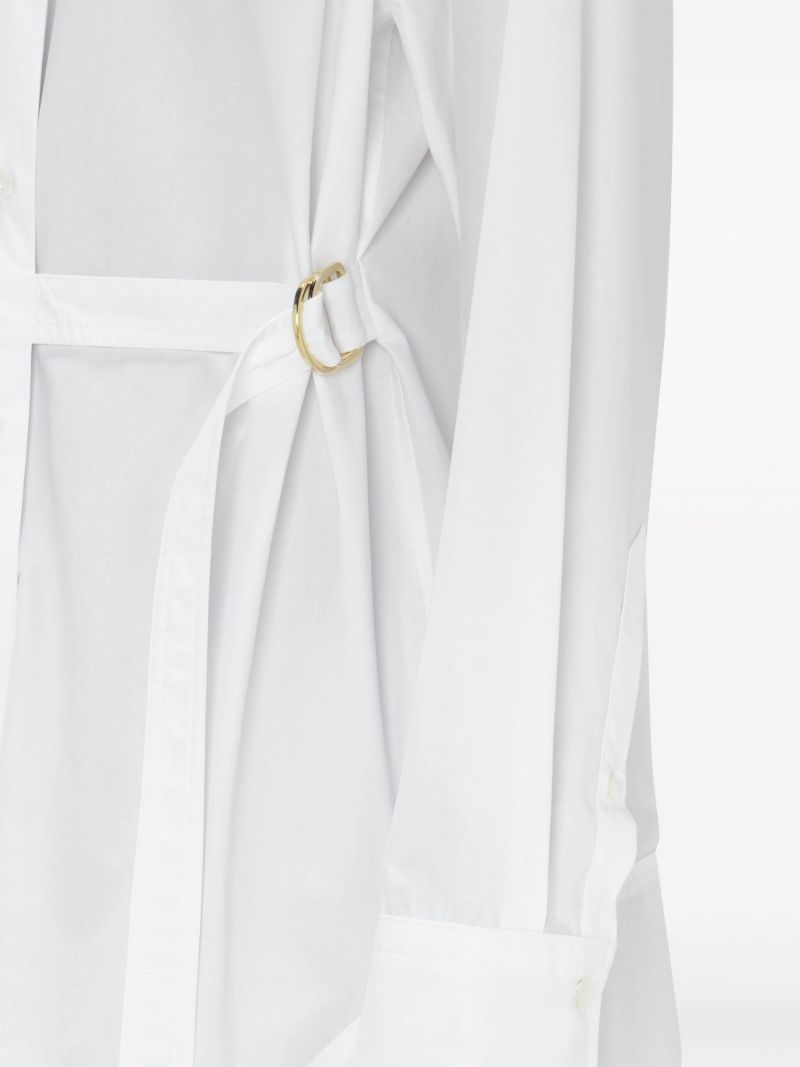 White Desconstructed Cotton Shirtdress