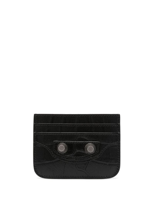 Black Le Cagolo Crocodile-effect Cardholder