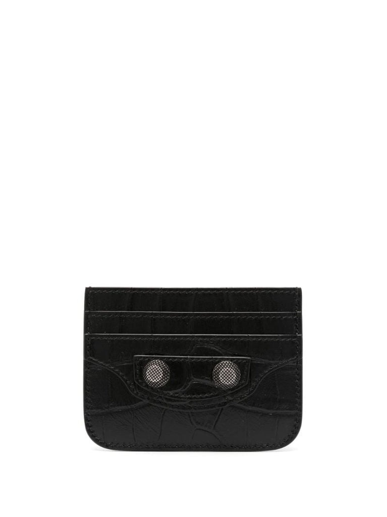 Black Le Cagolo Crocodile-effect Cardholder