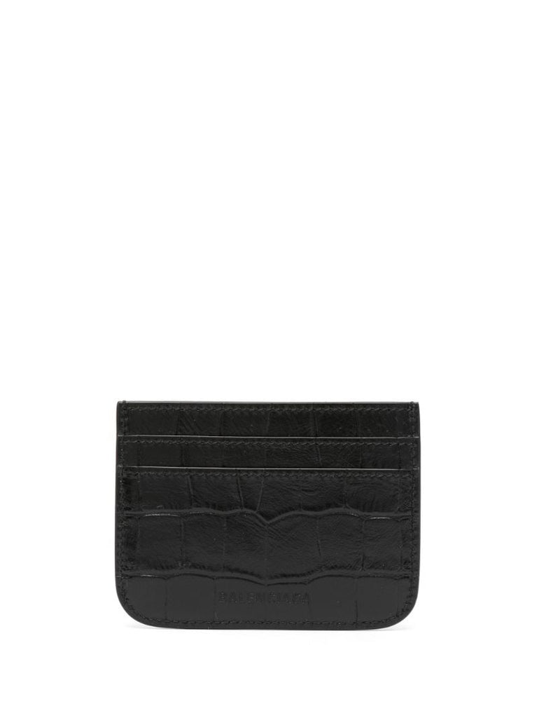 Black Le Cagolo Crocodile-effect Cardholder