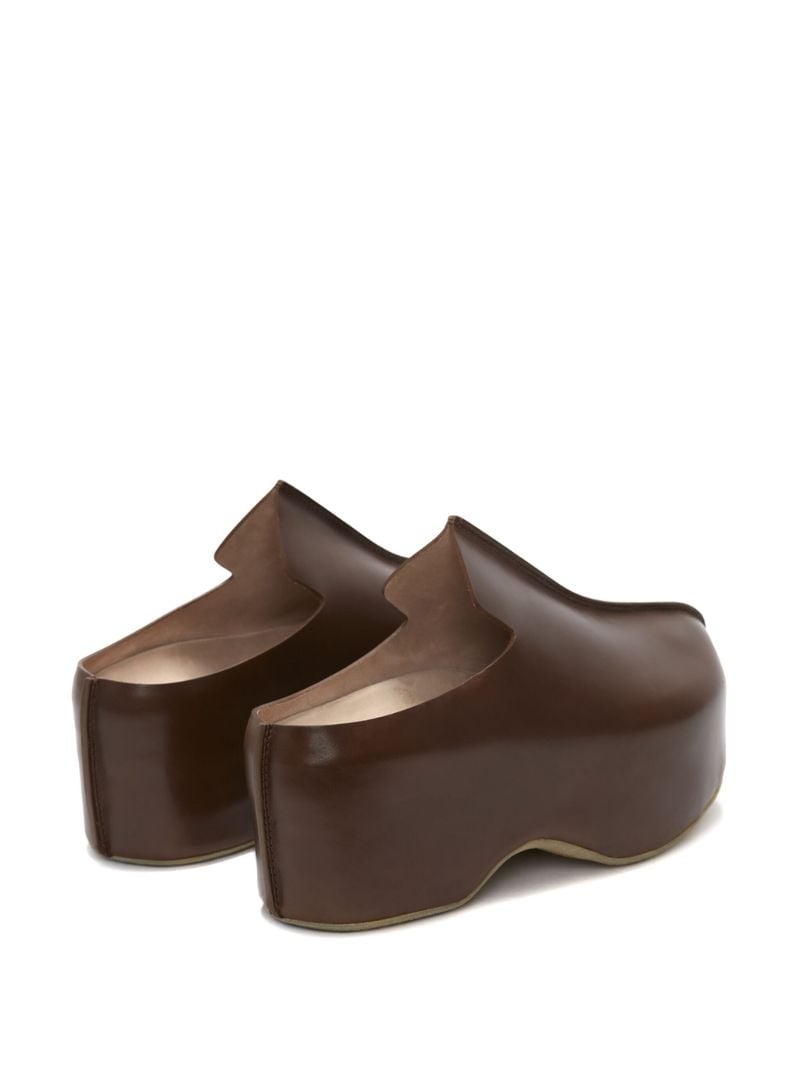 Brown Leather Platform Clogs