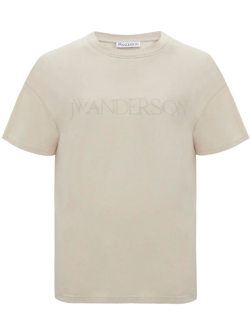 Neutral Logo-embroidered Cotton T-shirt