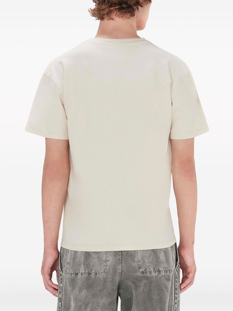 Neutral Logo-embroidered Cotton T-shirt
