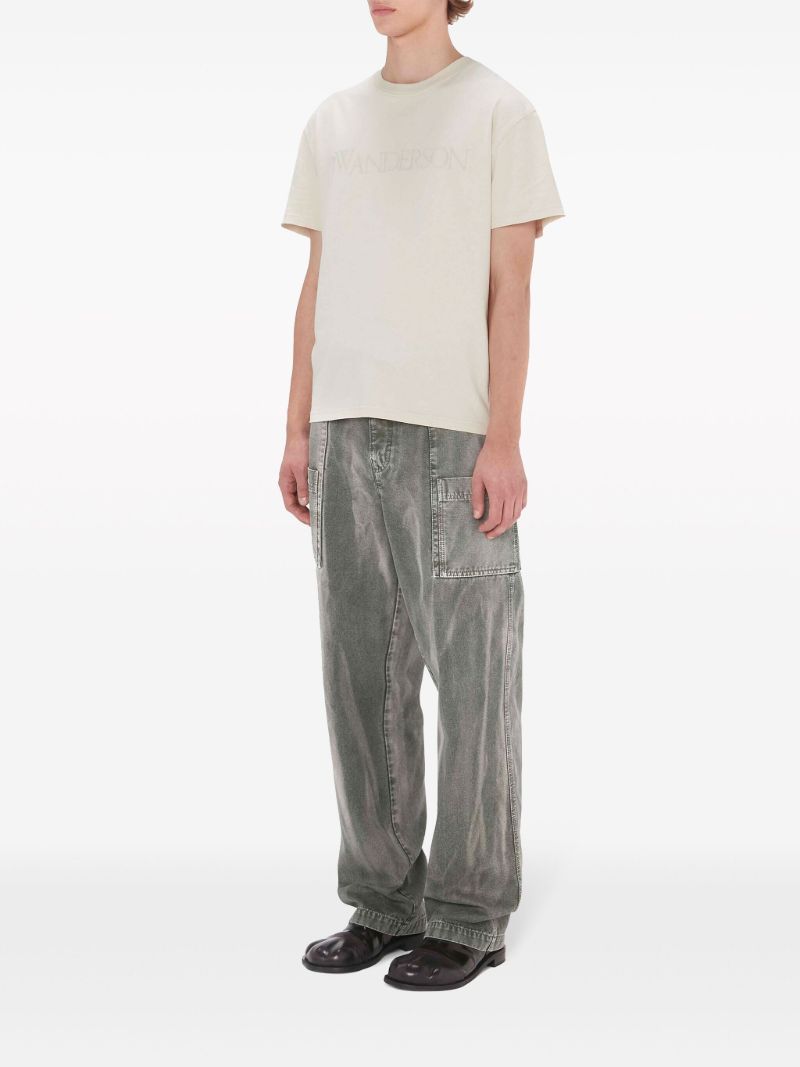 Neutral Logo-embroidered Cotton T-shirt