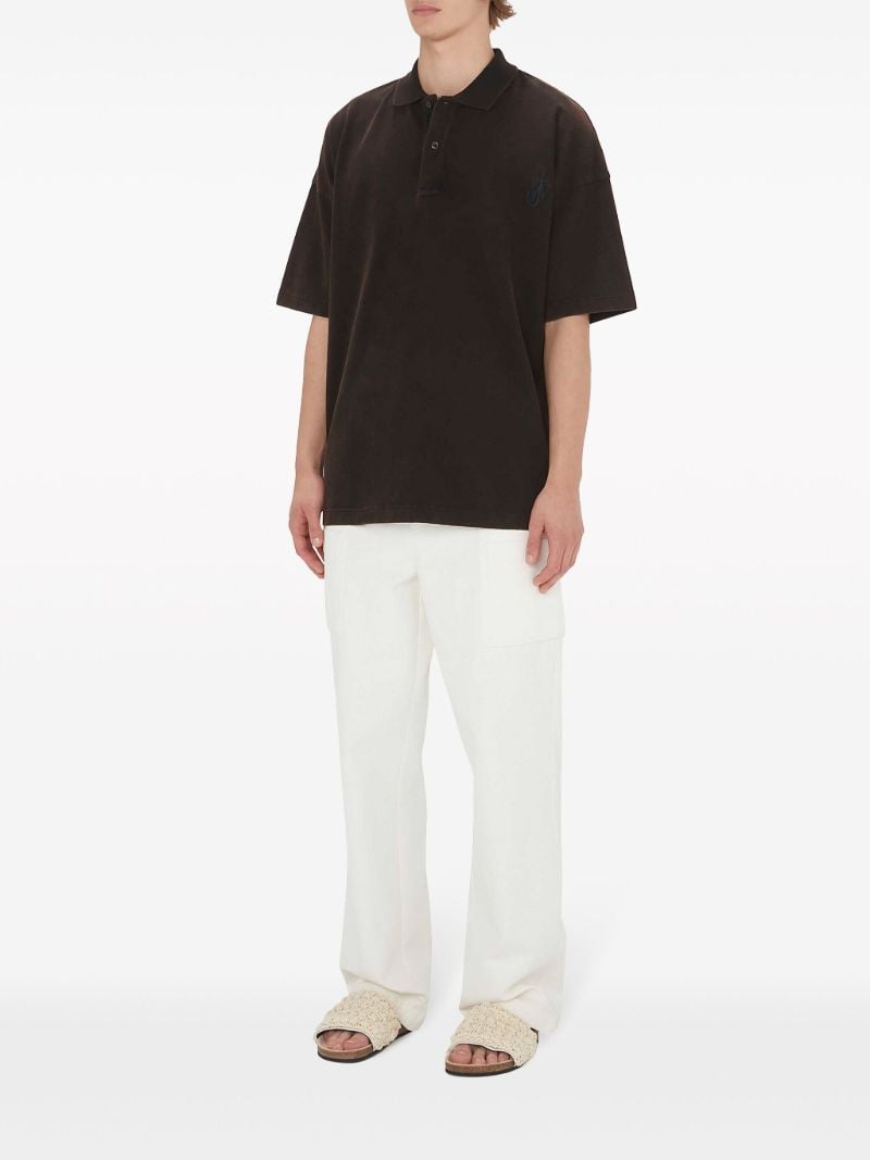 Brown Logo-embroidered Polo Shirt