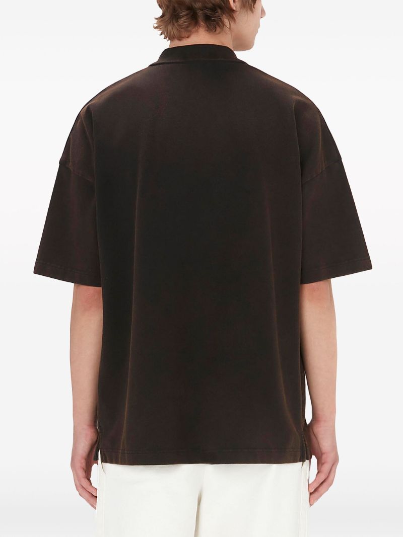Brown Logo-embroidered Polo Shirt