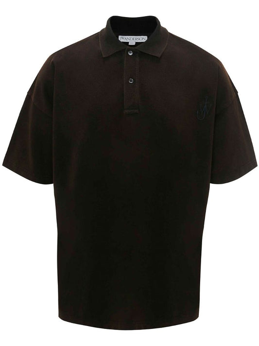 Brown Logo-embroidered Polo Shirt