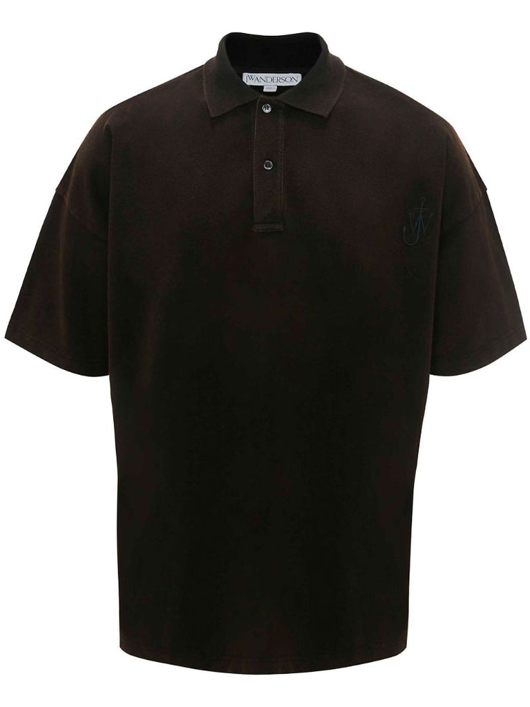 Brown Logo-embroidered Polo Shirt