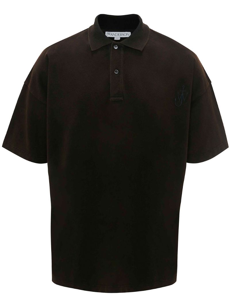 Brown Logo-embroidered Polo Shirt