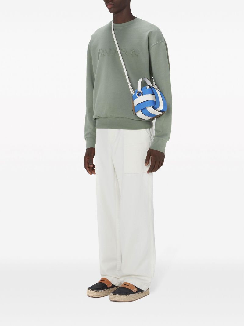 Green Logo-embroidered Cotton Sweatshirt
