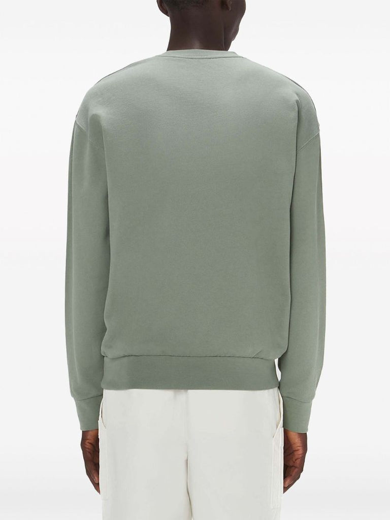 Green Logo-embroidered Cotton Sweatshirt