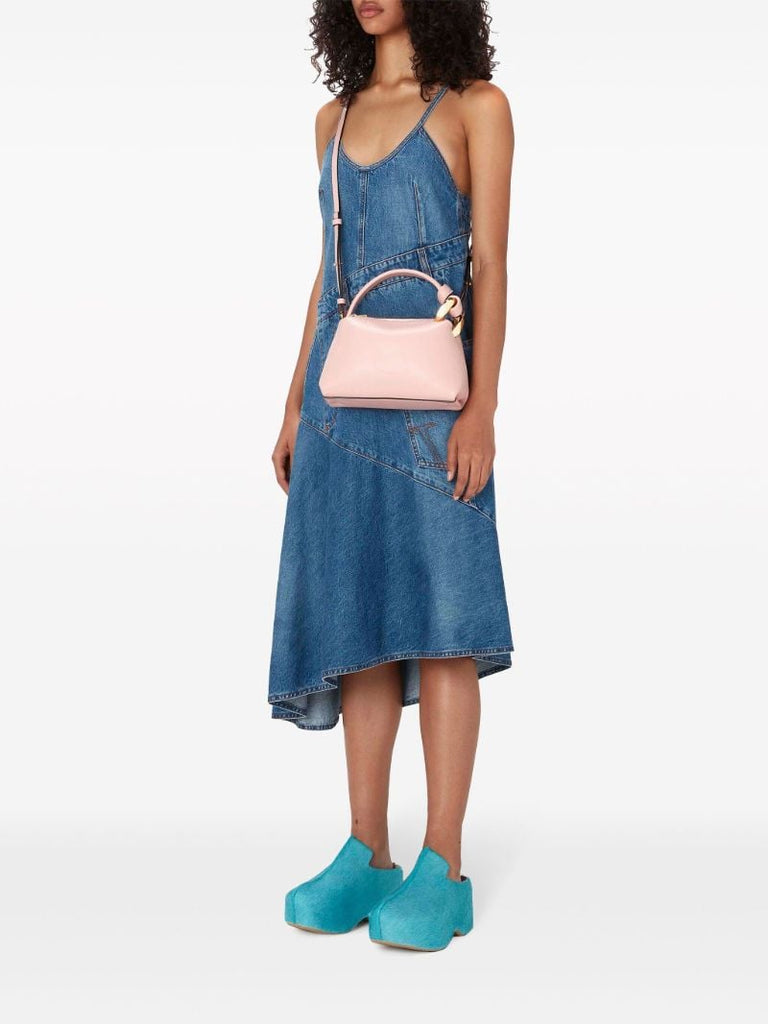 Blue Sleeveless Twisted Denim Midi Dress