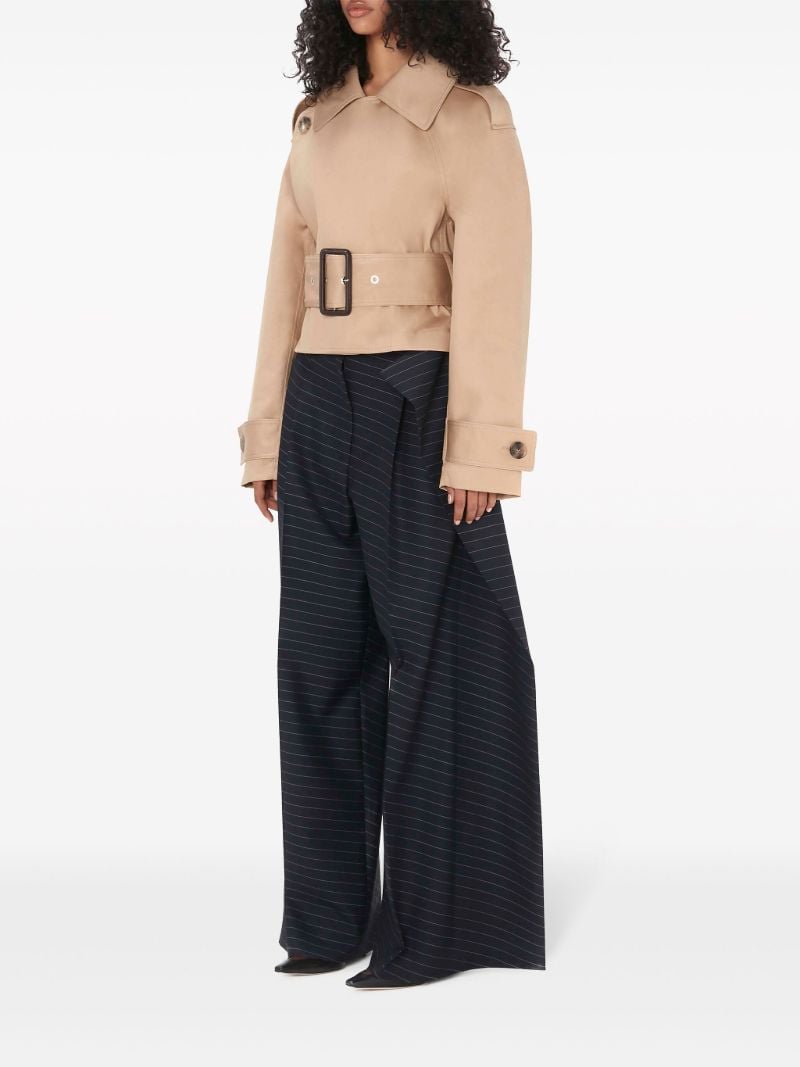 Neutral Cropped Trench Jacket