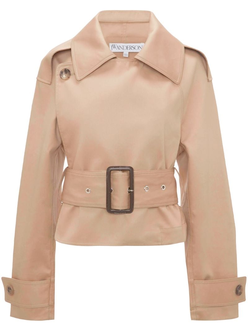 Neutral Cropped Trench Jacket